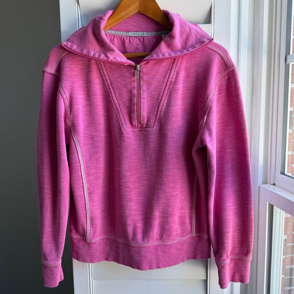TOMMY BAHAMA Pink Tobago Bay  Half-Zip Sweatshirt Womens Medium